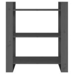 Bibliothèque/Séparateur de pièce Gris 80x35x91 cm Pin solide – Image 4