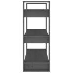 Bibliothèque/Séparateur de pièce Gris 80x35x91 cm Pin solide – Image 5