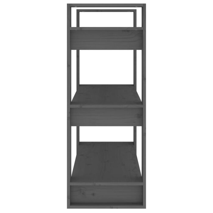 Bibliothèque/Séparateur de pièce Gris 80x35x91 cm Pin solide – Image 5