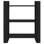 Bibliothèque/Séparateur de pièce Noir 80x35x91 cm Pin solide – Image 4