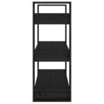 Bibliothèque/Séparateur de pièce Noir 80x35x91 cm Pin solide – Image 5