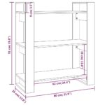 Bibliothèque/Séparateur de pièce Noir 80x35x91 cm Pin solide – Image 6