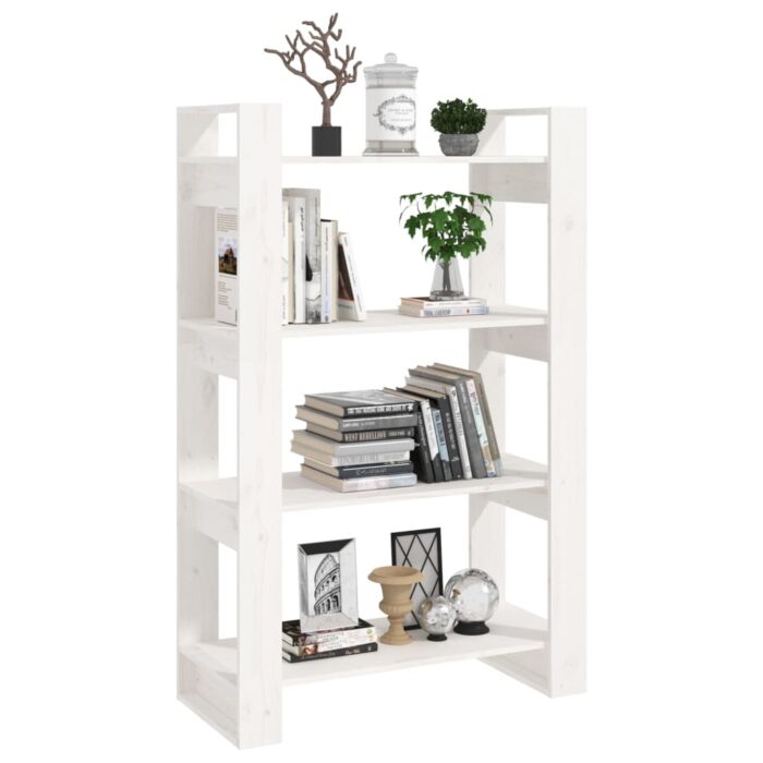 Bibliothèque/Séparateur de pièce Blanc 80x35x125 cm Pin massif – Image 2