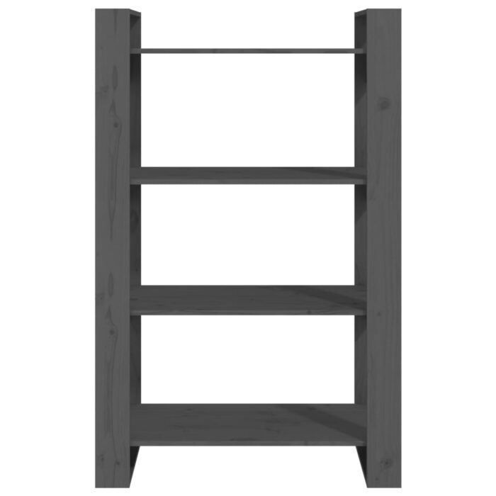 Bibliothèque/Séparateur de pièce Gris 80x35x125 cm Pin massif – Image 3