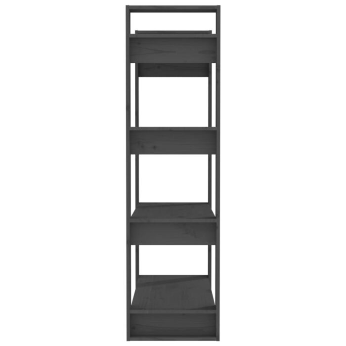 Bibliothèque/Séparateur de pièce Gris 80x35x125 cm Pin massif – Image 4