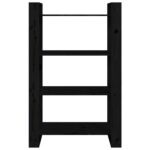 Bibliothèque/Séparateur de pièce Noir 80x35x125 cm Pin massif – Image 3