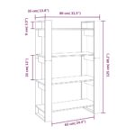 Bibliothèque/Séparateur de pièce Noir 80x35x125 cm Pin massif – Image 6