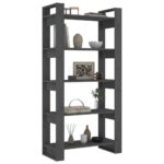 Bibliothèque/Séparateur de pièce Gris 80x35x160 cm Bois massif – Image 2