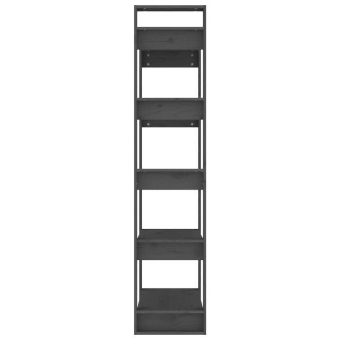 Bibliothèque/Séparateur de pièce Gris 80x35x160 cm Bois massif – Image 5