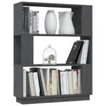 Bibliothèque/Séparateur de pièce Gris 80x25x101 cm Pin massif – Image 2