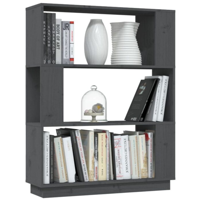 Bibliothèque/Séparateur de pièce Gris 80x25x101 cm Pin massif – Image 2
