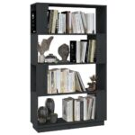 Bibliothèque/Séparateur de pièce Gris 80x25x132 cm Pin massif – Image 2