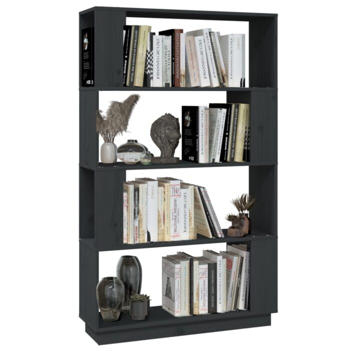 Bibliothèque/Séparateur de pièce Gris 80x25x132 cm Pin massif – Image 2