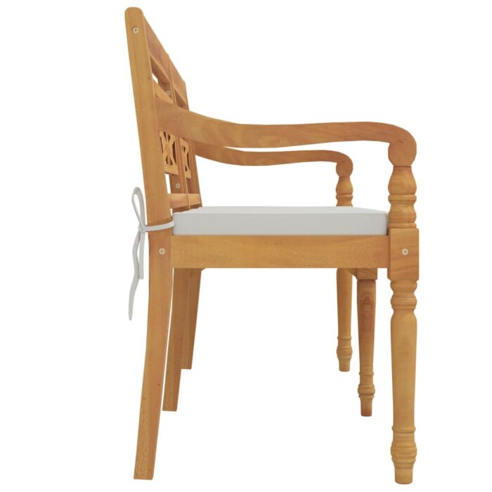 Banc Batavia avec coussin 150 cm Bois de teck massif – Image 2