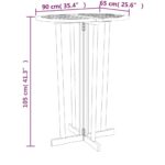 Table de bar 90x65x105 cm Bois de teck solide – Image 6