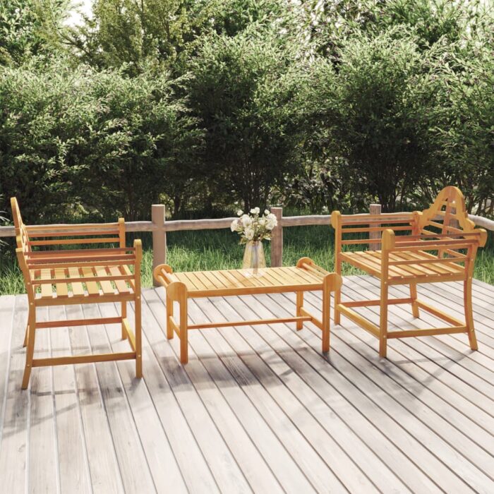 Chaises de jardin lot de 2 91x62x94 cm Bois de teck solide – Image 1