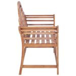 Banc de jardin 127x58,5x92,5 cm Bois massif de teck – Image 2