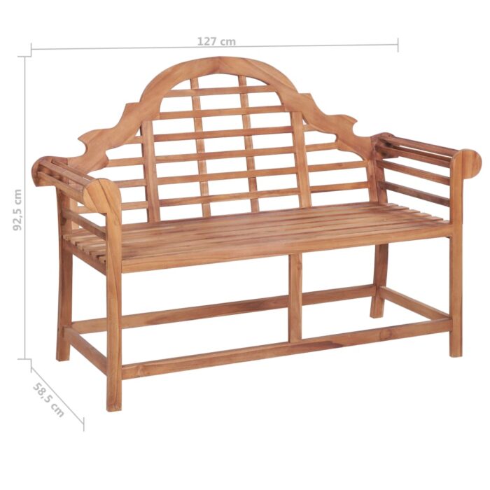 Banc de jardin 127x58,5x92,5 cm Bois massif de teck – Image 7