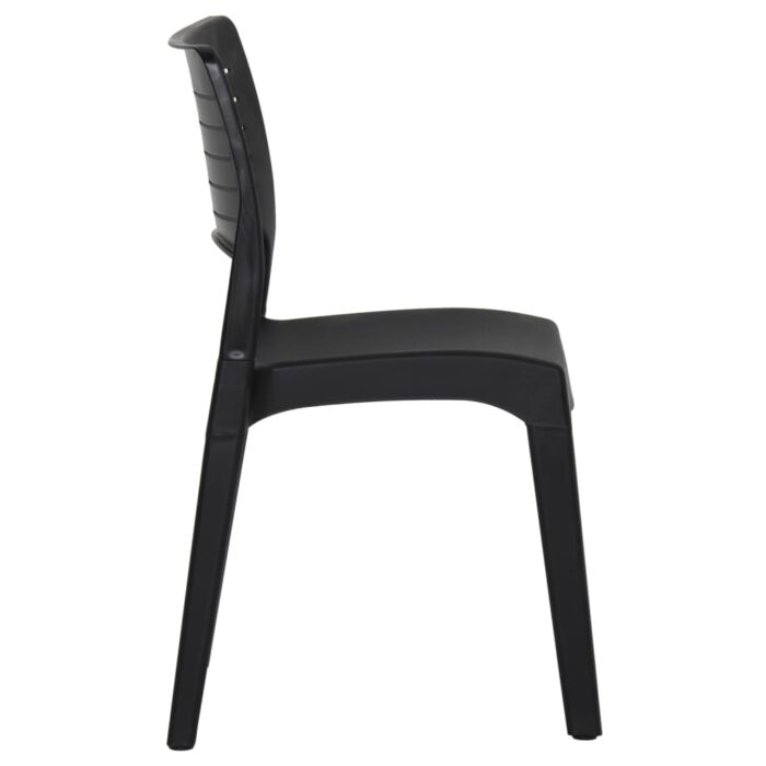 Chaises de jardin lot de 2 Anthracite Polypropylène – Image 3