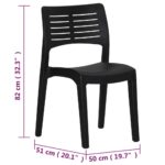 Chaises de jardin lot de 2 Anthracite Polypropylène – Image 8