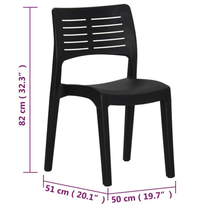 Chaises de jardin lot de 2 Anthracite Polypropylène – Image 8