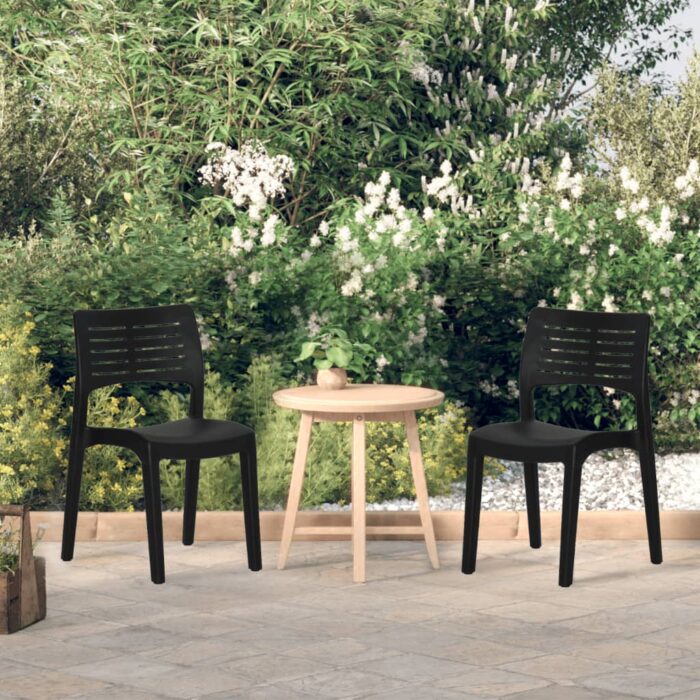 Chaises de jardin lot de 2 Anthracite Polypropylène – Image 1