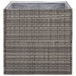 Jardinière Gris 80x80x80 cm Résine tressée – Image 2