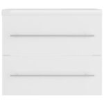 Armoire d'évier avec lavabo intégré Blanc Aggloméré – Image 4