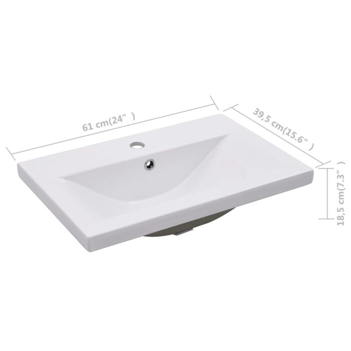 Armoire d'évier avec lavabo intégré Blanc Aggloméré – Image 9