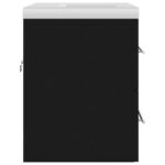 Armoire d'évier avec lavabo intégré Noir Aggloméré – Image 5