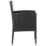 Chaises de jardin coussins noir lot de 4 noir résine tressée – Image 3