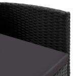 Chaises de jardin coussins noir lot de 4 noir résine tressée – Image 5