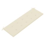 Banc Batavia avec coussin crème 150 cm Bois de teck massif – Image 3