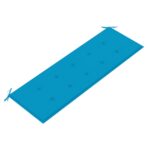 Banc Batavia avec coussin bleu 150 cm Bois de teck massif – Image 3