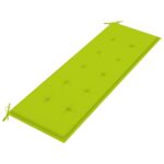 Banc Batavia avec coussin vert brillant 150 cm Bois teck massif – Image 3