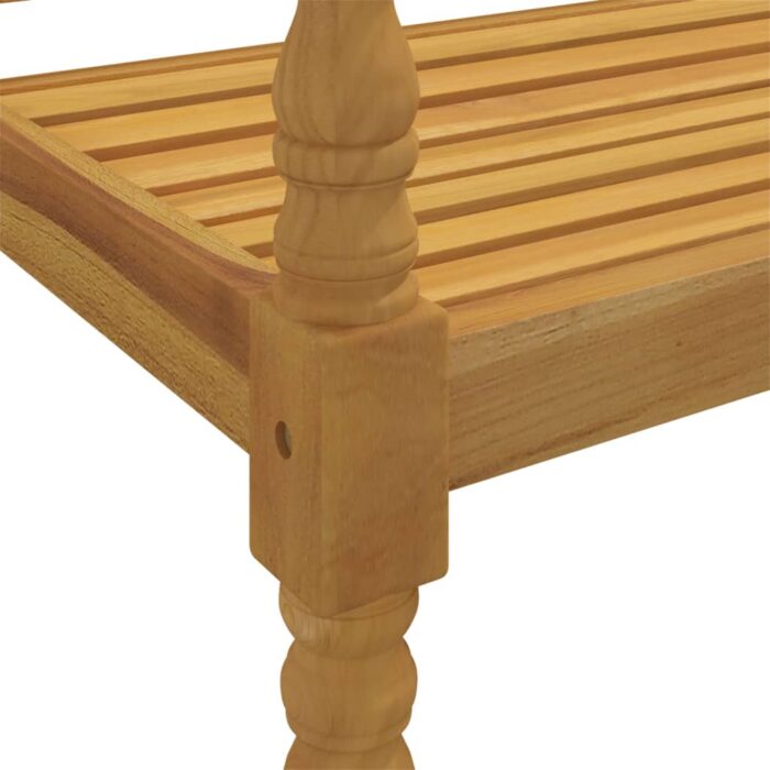 Banc Batavia avec coussin vert brillant 150 cm Bois teck massif – Image 4