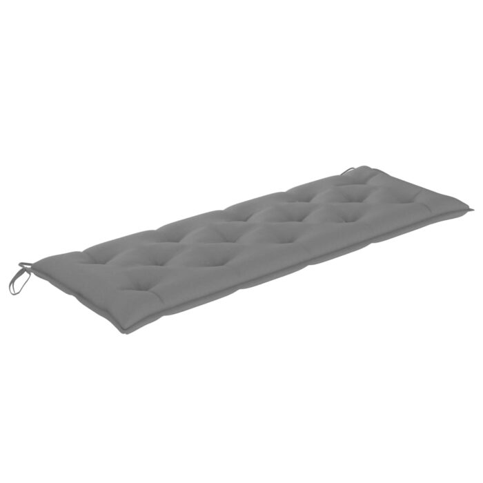 Banc Batavia avec coussin gris 150 cm Bois de teck massif – Image 3