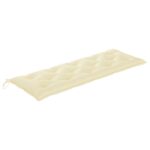 Banc Batavia avec coussin crème 150 cm Bois de teck massif – Image 3