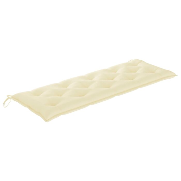 Banc Batavia avec coussin crème 150 cm Bois de teck massif – Image 3