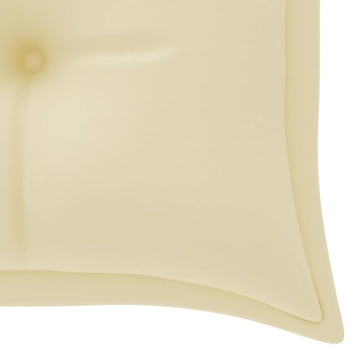 Banc Batavia avec coussin crème 150 cm Bois de teck massif – Image 5