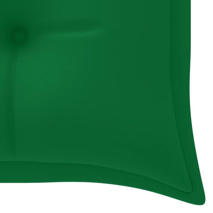 Banc Batavia avec coussin vert 150 cm Bois de teck massif – Image 5