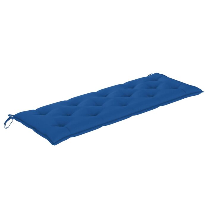 Banc Batavia avec coussin bleu 150 cm Bois de teck massif – Image 3