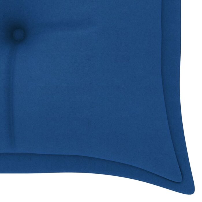 Banc Batavia avec coussin bleu 150 cm Bois de teck massif – Image 5