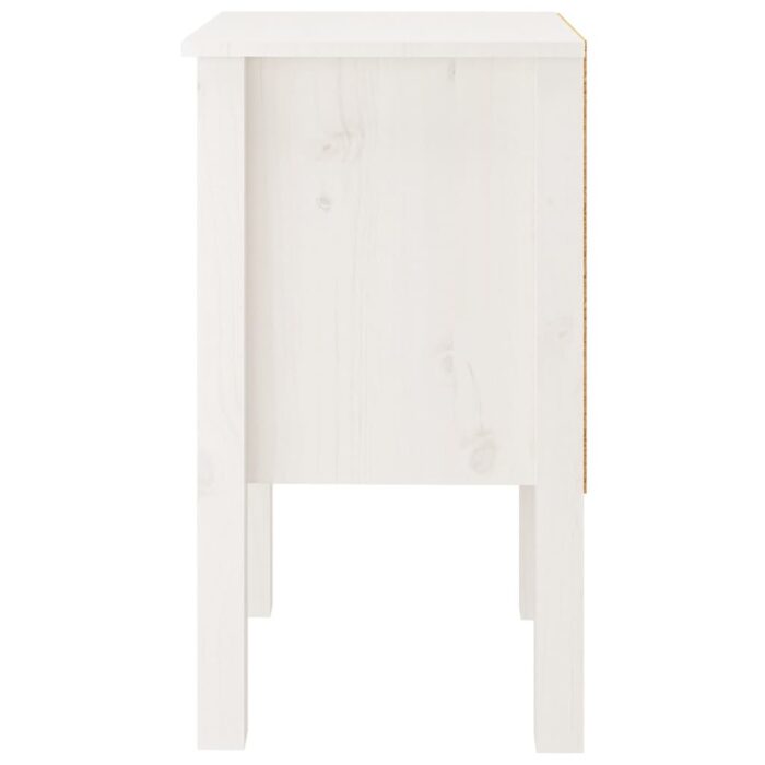 Tables de chevet 2 pcs Blanc 40x35x61,5 cm Bois de pin massif – Image 5
