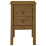 Table de chevet Marron miel 40x35x61,5 cm Bois de pin solide – Image 3