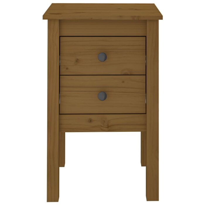 Table de chevet Marron miel 40x35x61,5 cm Bois de pin solide – Image 3