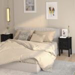 Tables de chevet 2 pcs Noir 40x35x61,5 cm Bois de pin massif