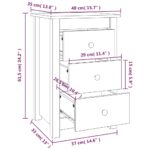 Tables de chevet 2 pcs Marron miel 40x35x61,5 cm Pin solide – Image 9