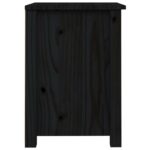 Table de chevet Noir 40x35x49 cm Bois de pin massif – Image 5