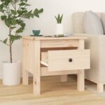 Tables d'appoint 2 pcs 40x40x39 cm Bois massif de pin – Image 3